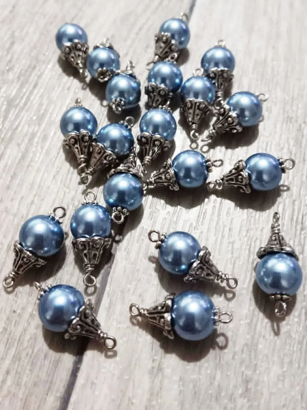 10mm Glass Pearl Bead Charms